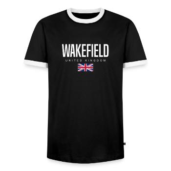 Wakefield England Großbritannien - Männer Kontrast-T-Shirt - Schwarz/Weiß - Vorne - AI Model Female 172 light (172cm) & AI Model Male 178 light (178cm)