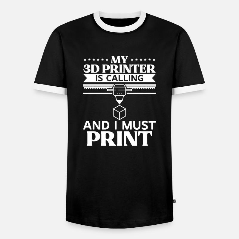 3D Printer 3D Printing - Men's Ringer Shirt - black/white