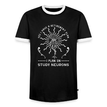Neurologie Medizin Gehirn Facharzt Neuron - Männer Kontrast-T-Shirt - Schwarz/Weiß - Vorne - AI Model Female 172 light (172cm) & AI Model Male 178 light (178cm)
