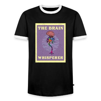 Neurologe Gehirn Neurochirurg Neuron Arzt - Männer Kontrast-T-Shirt - Schwarz/Weiß - Vorne - AI Model Female 172 light (172cm) & AI Model Male 178 light (178cm)