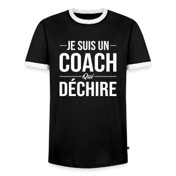 Je suis un coach qui déchire entraineur coach - T-shirt contrasté Homme - noir/blanc - Devant - AI Model Female 172 light (172cm) & AI Model Male 178 light (178cm)