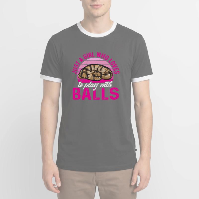 Ball Python Snake King Python Men's Ringer Shirt