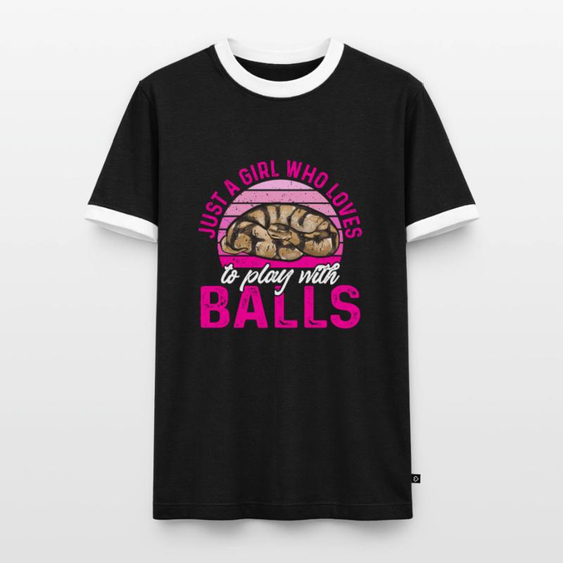 Ball Python Schlange Königspython Männer Kontrast-T-Shirt