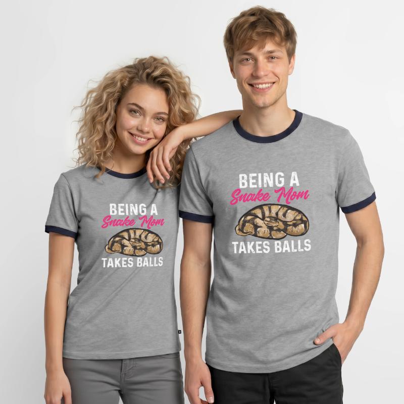 Ball Python Snake King Python T-shirt contrasté Homme