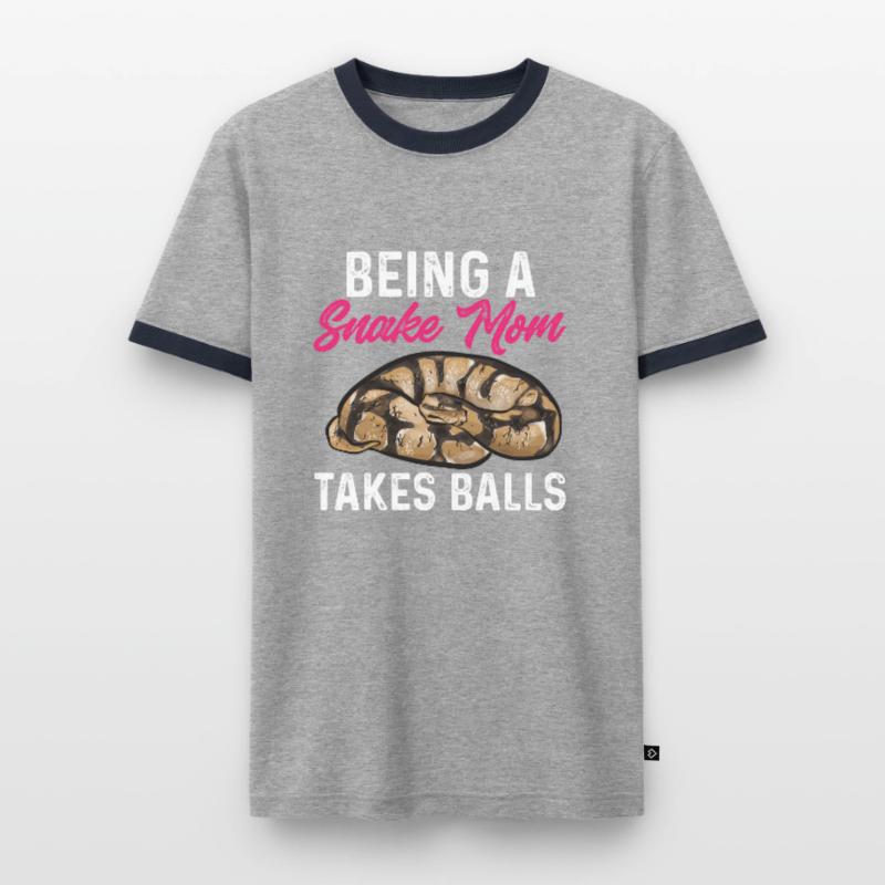 Ball Python Schlange Königspython Männer Kontrast-T-Shirt