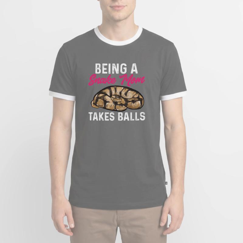 Ball Python Snake King Python Men's Ringer Shirt
