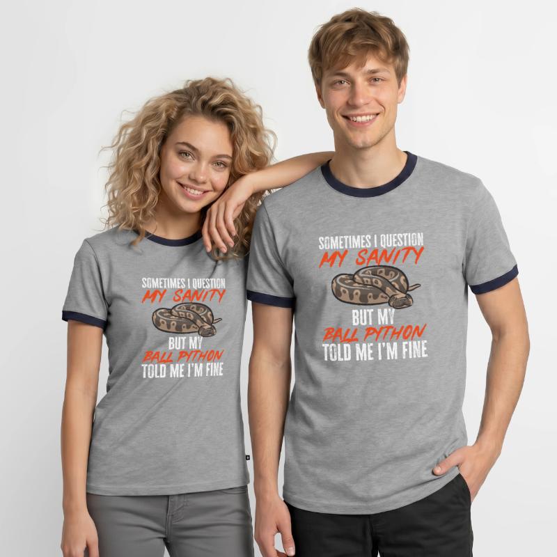 Ball Python Snake King Python T-shirt contrasté Homme