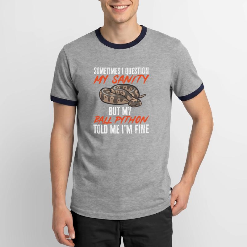 Ball Python Snake King Python T-shirt contrasté Homme