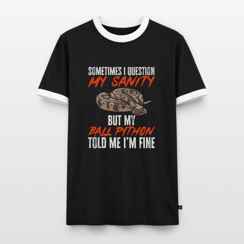 Ball Python Snake King Python Men's Ringer Shirt