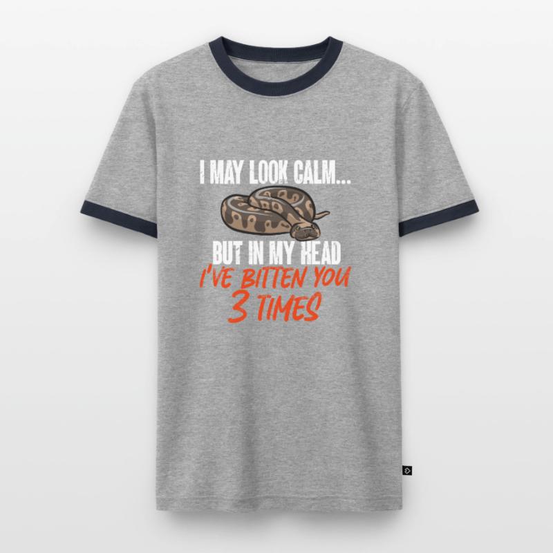 Ball Python Snake King Python T-shirt contrasté Homme