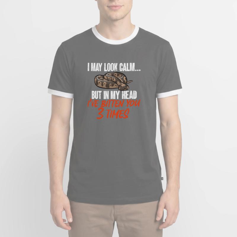 Ball Python Snake King Python Men's Ringer Shirt