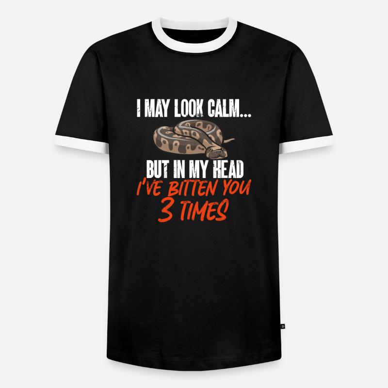 Ball Python Schlange Königspython - Männer Kontrast-T-Shirt - Schwarz/Weiß