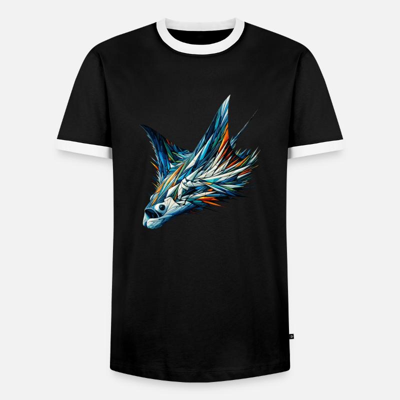 Polygon Art Stingray Fish Stingrays - Men's Ringer Shirt - black/white