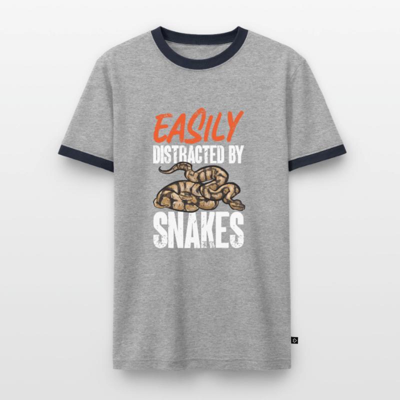 Ball Python Snake King Python T-shirt contrasté Homme