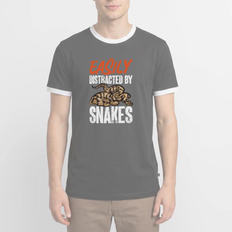 Ball Python Snake King Python Men's Ringer Shirt