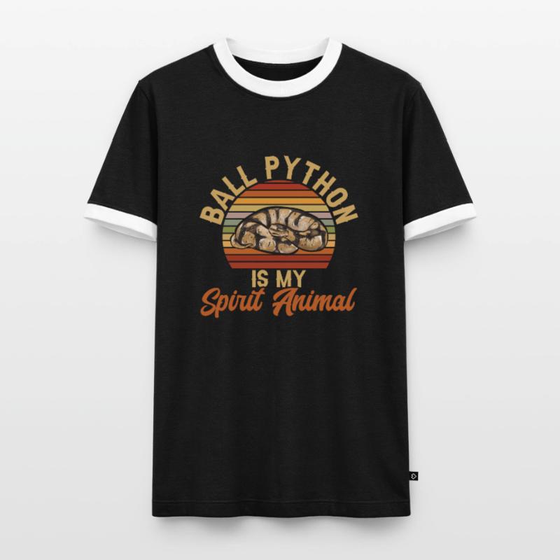 Ball Python Snake King Python Men's Ringer Shirt