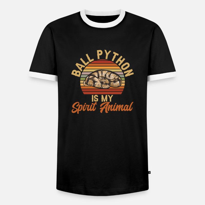 Ball Python Snake King Python - T-shirt contrasté Homme - noir/blanc
