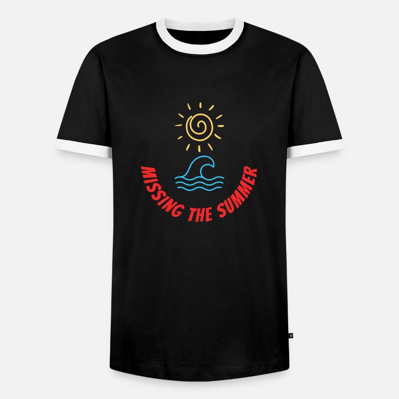 Missing the Summer - Men's Ringer Shirt - black/white