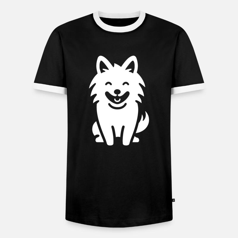 Wolf - Männer Kontrast-T-Shirt - Schwarz/Weiß