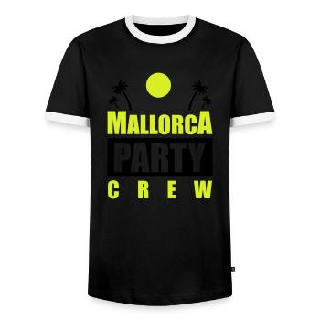 mallorca party crew - Männer Kontrast-T-Shirt - Schwarz/Weiß - Vorne - AI Model Female 172 light (172cm) & AI Model Male 178 light (178cm)