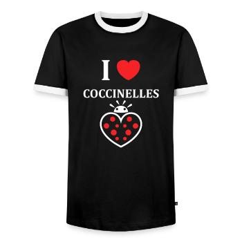 amour Coccinelle - T-shirt contrasté Homme - noir/blanc - Devant - AI Model Female 172 light (172cm) & AI Model Male 178 light (178cm)