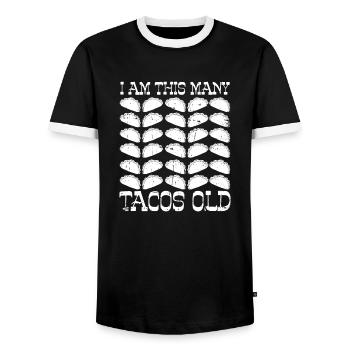 30. Geburtstag 30 Jahre Geburtstag 30 Taco - Männer Kontrast-T-Shirt - Schwarz/Weiß - Vorne - AI Model Female 172 light (172cm) & AI Model Male 178 light (178cm)