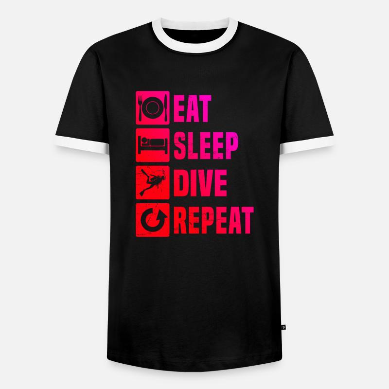 Plongée Libre Plongée Plongeur Plongée Plongée Plongée Plongée - T-shirt contrasté Homme - noir/blanc