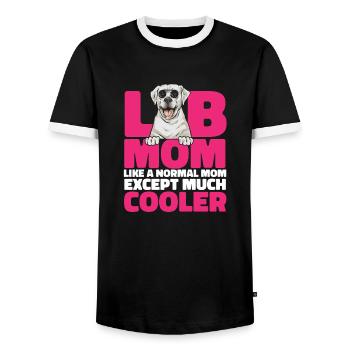 White Labrador Retriever White Lab - Men's Ringer Shirt - black/white - Front - AI Model Female 172 light (172cm) & AI Model Male 178 light (178cm)