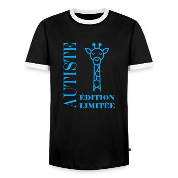 sensibilisation à l'autisme autiste - T-shirt contrasté Homme - noir/blanc - Devant - AI Model Female 172 light (172cm) & AI Model Male 178 light (178cm)