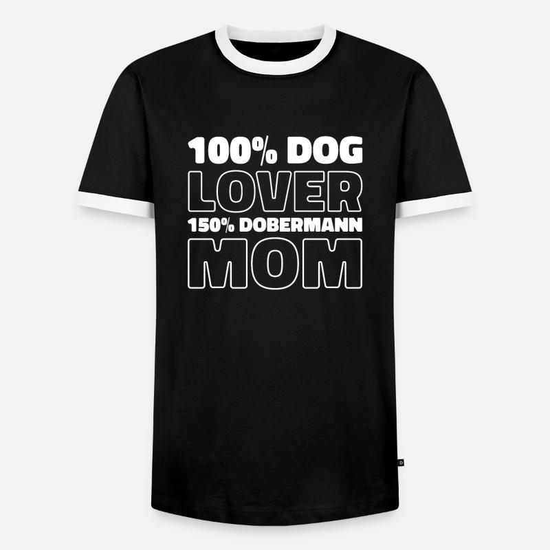 Dobermann - Männer Kontrast-T-Shirt - Schwarz/Weiß