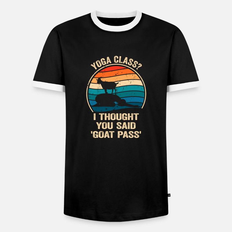 Yogastunde oder Ziegenpass - Männer Kontrast-T-Shirt - Schwarz/Weiß