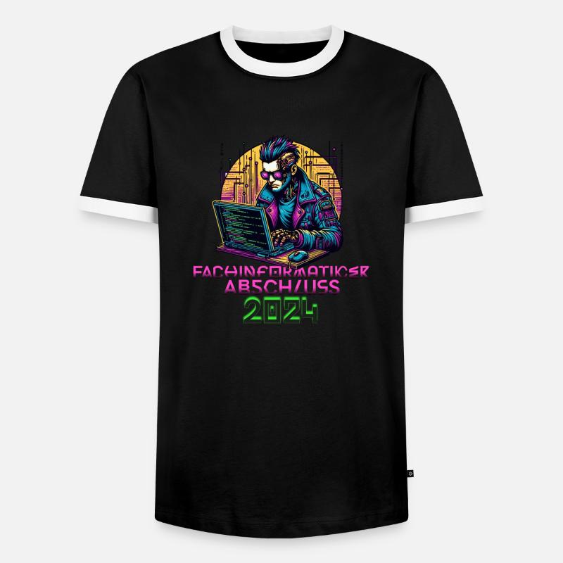 Fachinformatiker Abschluss Softwareentwickler Code - Männer Kontrast-T-Shirt - Schwarz/Weiß