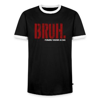Bruh Formerly Known As Dad - Men's Ringer Shirt - black/white - Front - AI Model Female 172 light (172cm) & AI Model Male 178 light (178cm)