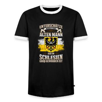 Schlesien Wappen Provinz Schlesisch Region - Männer Kontrast-T-Shirt - Schwarz/Weiß - Vorne - AI Model Female 172 light (172cm) & AI Model Male 178 light (178cm)