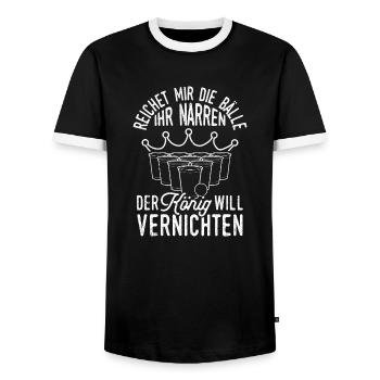 Beer Drinking Beer Fun Beer Pong Hops Drinking Drinking Drinks - Men's Ringer Shirt - black/white - Front - AI Model Female 172 light (172cm) & AI Model Male 178 light (178cm)