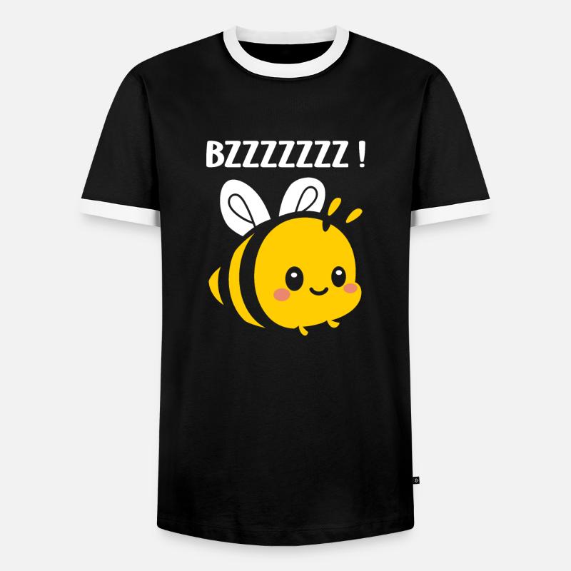 Bee - Men's Ringer Shirt - black/white