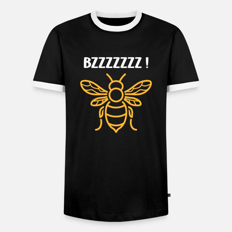 Bee - Men's Ringer Shirt - black/white