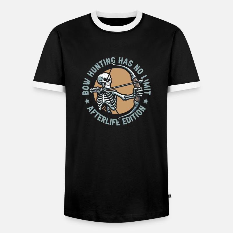 Bogenjagd Bogenjäger Skelett - Männer Kontrast-T-Shirt - Schwarz/Weiß