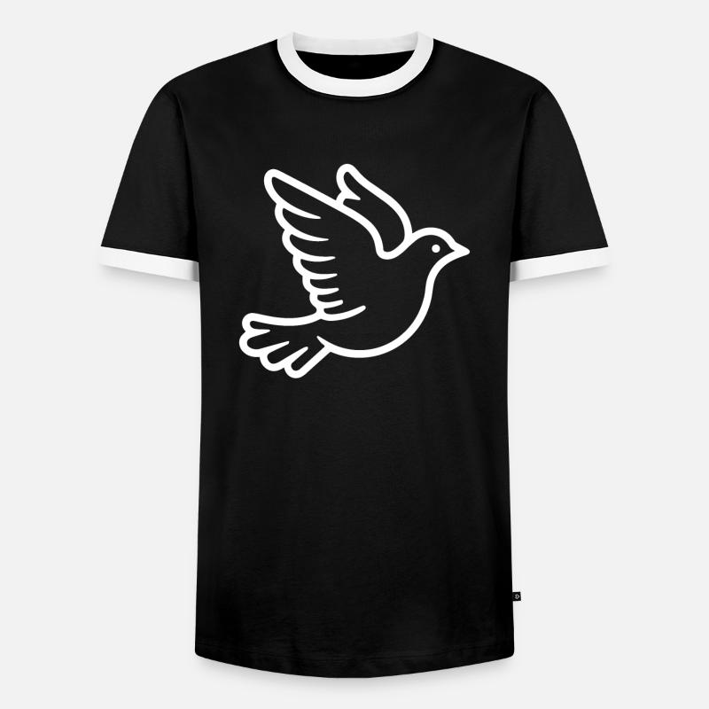 Taube - Männer Kontrast-T-Shirt - Schwarz/Weiß