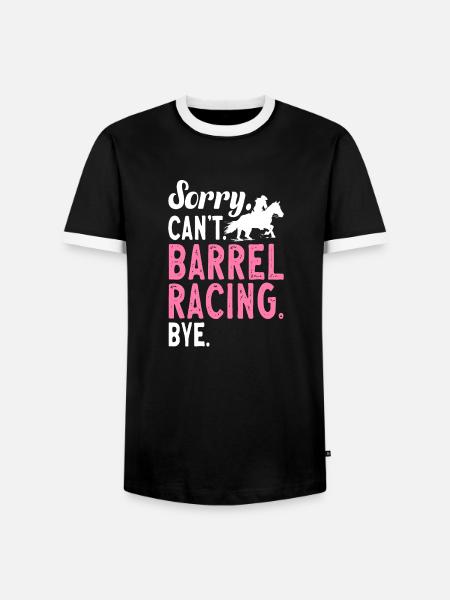 Rodeo Barrel Racing Pferd - Männer Kontrast-T-Shirt - Schwarz/Weiß