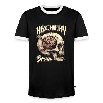 Bogenschießen Bogensport Bogenschütze - Männer Kontrast-T-Shirt - Schwarz/Weiß - Vorne - AI Model Female 172 light (172cm) & AI Model Male 178 light (178cm)