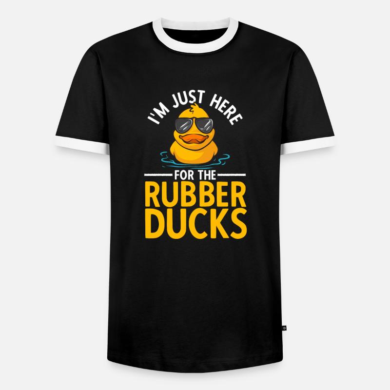 Quietscheentchen Quietscheente Gummiente - Männer Kontrast-T-Shirt - Schwarz/Weiß
