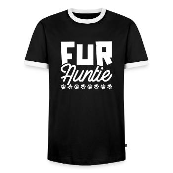 Katze Katzentante Fur Auntie - Männer Kontrast-T-Shirt - Schwarz/Weiß - Vorne - AI Model Female 172 light (172cm) & AI Model Male 178 light (178cm)
