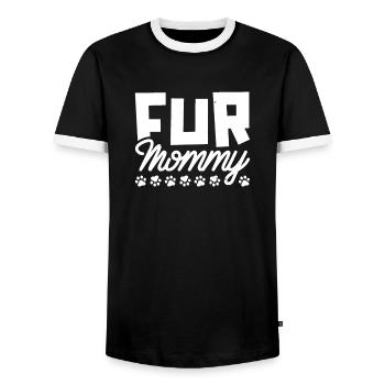 Dog Four-legged Dog Mom For Mommy - Men's Ringer Shirt - black/white - Front - AI Model Female 172 light (172cm) & AI Model Male 178 light (178cm)