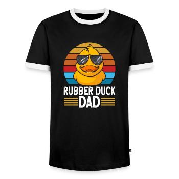 Rubber Duck Rubber Duck - Men's Ringer Shirt - black/white - Front - AI Model Female 172 light (172cm) & AI Model Male 178 light (178cm)