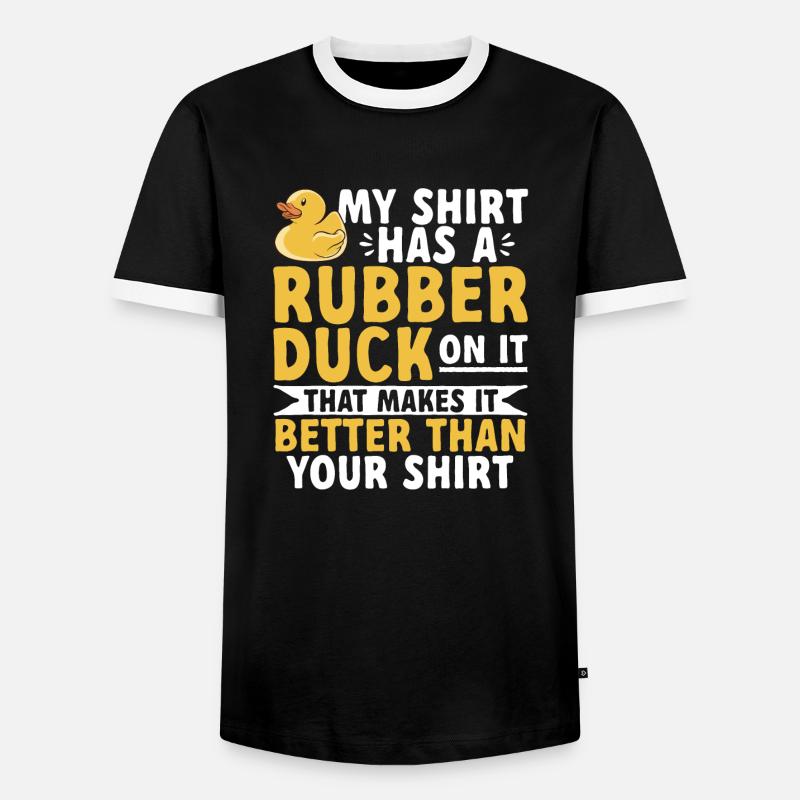 Quietscheentchen Quietscheente Gummiente - Männer Kontrast-T-Shirt - Schwarz/Weiß