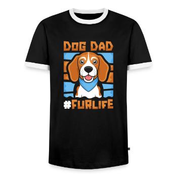 Beagle Vater Dog Dad Fur Life - Männer Kontrast-T-Shirt - Schwarz/Weiß - Vorne - AI Model Female 172 light (172cm) & AI Model Male 178 light (178cm)