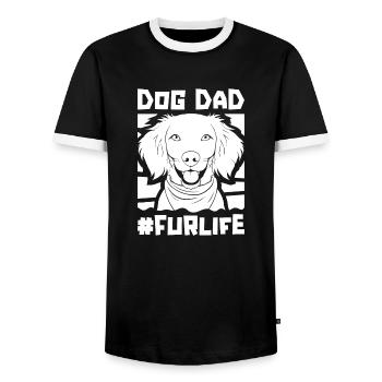 Brittany Spaniel Dog Dad Fur Life - Männer Kontrast-T-Shirt - Schwarz/Weiß - Vorne - AI Model Female 172 light (172cm) & AI Model Male 178 light (178cm)