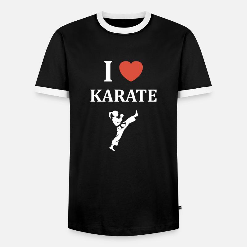 karate - Men's Ringer Shirt - black/white