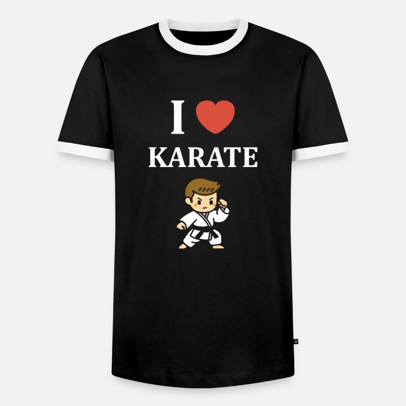 karate - Men's Ringer Shirt - black/white